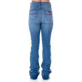 CALÇA JEANS FEMININA TEXAS FARM - 1058 -VIVID VINHO