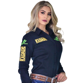 Camisa Country Feminina Cowboy 120x Bordada Manga Longa