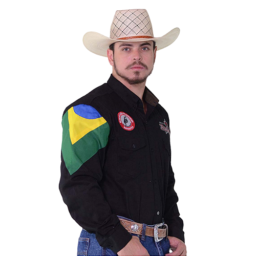 Camisão Country Radade Feminina Bordada Bandeira Peão