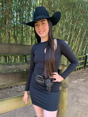 Cinto Country preto brilho Rodeo Glitter