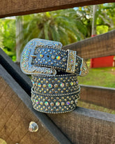 Cinto Country azul Rodeo Glitter