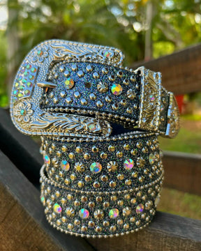 Cinto Country azul Rodeo Glitter